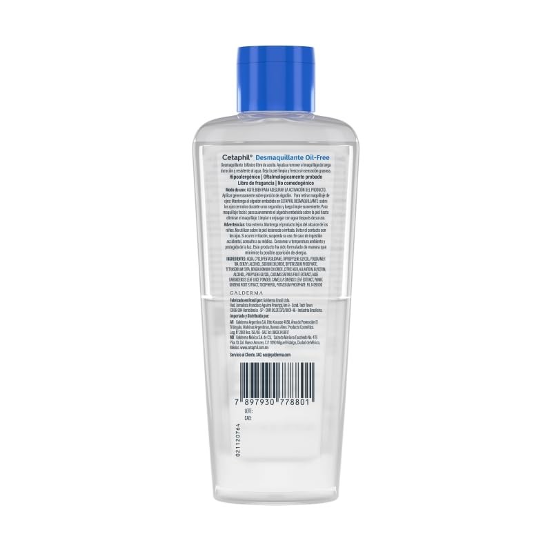 CETAPHIL Desmaquillante Bifásico Suave sin Aceite, Maquillaje Resistente al Agua,