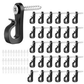 KFSCIP 30 Pcs Sticky Hooks for Fairy Lights, Gutter Hooks for Outdoor Lights, Decorating Clips for Outdoor Lights Festoon Light Hooks Outdoor Hooks for Hanging Fence Hooks for Lights