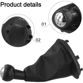 Kit de funda de palanca de cambios de cambio de palanca de cambios de 5 velocidades con agarre cómodo para interior de plástico negro para accesorios de automóvil, calor de invierno, fácil instalación