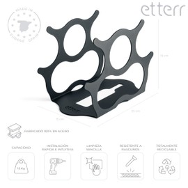 etterr Wine Rack Kitchen Organiser, Wine Rack for Dining Table, Kitchen Cabinet, Wine Holder, Kitchen Accessories, Metal Wine Rack.