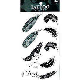 PP TATTOO 1 Sheet Sticker bird feather Tattoos Body Art Stickers Color Flash Fake Waterproof Tattoo Stickers for Women Men