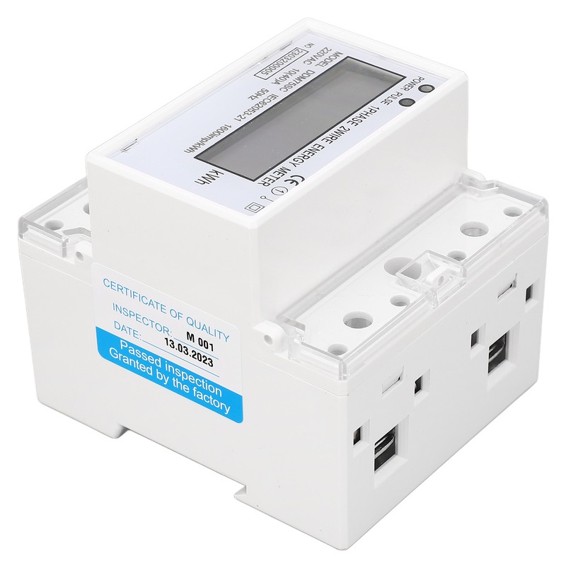 Energy Meter 1 Phase 2 Wire 4P Digital LCD Kwh