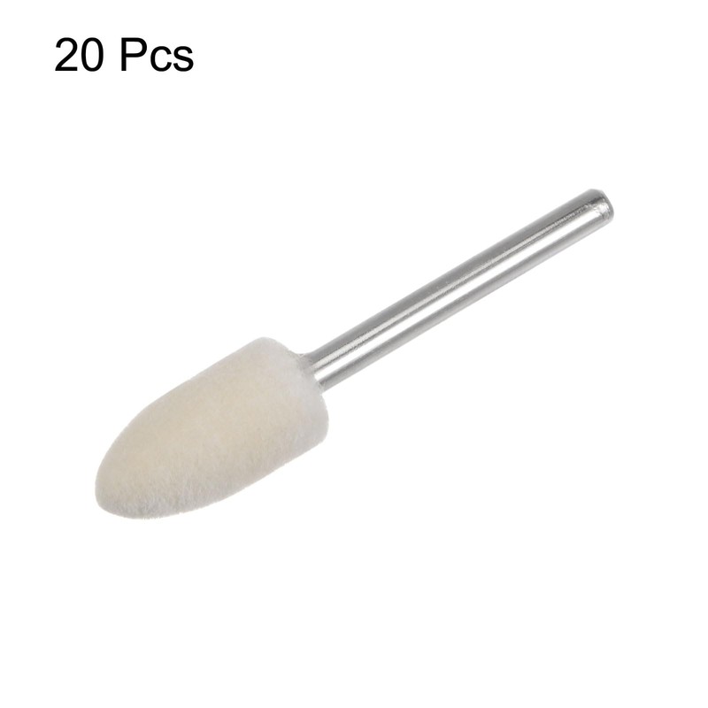 sourcing map 20pcs Wool Felt Mounted Mandrel Points 8mm Head