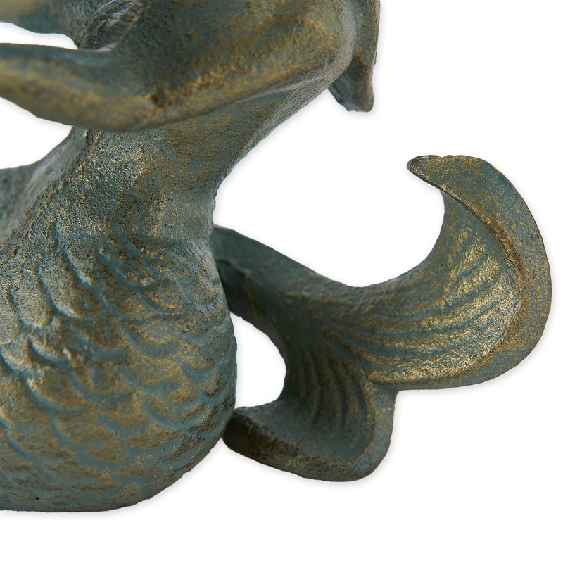 DII Cast Iron Collection Decorative Bird Bath, Mermaid, 6.5 x