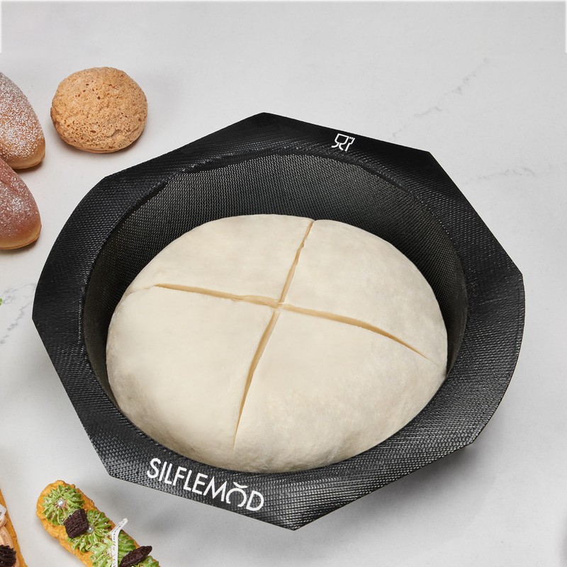 SILFLEMOD Silicone Peforated Sourdough Bread Baking Mold - Perfect Round