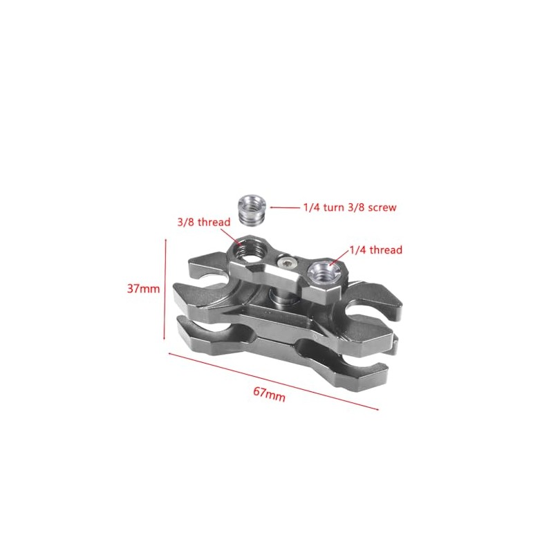 CS PRIORITY Double Ball Head Magic Arm Clamp 1/4'' 3/8''