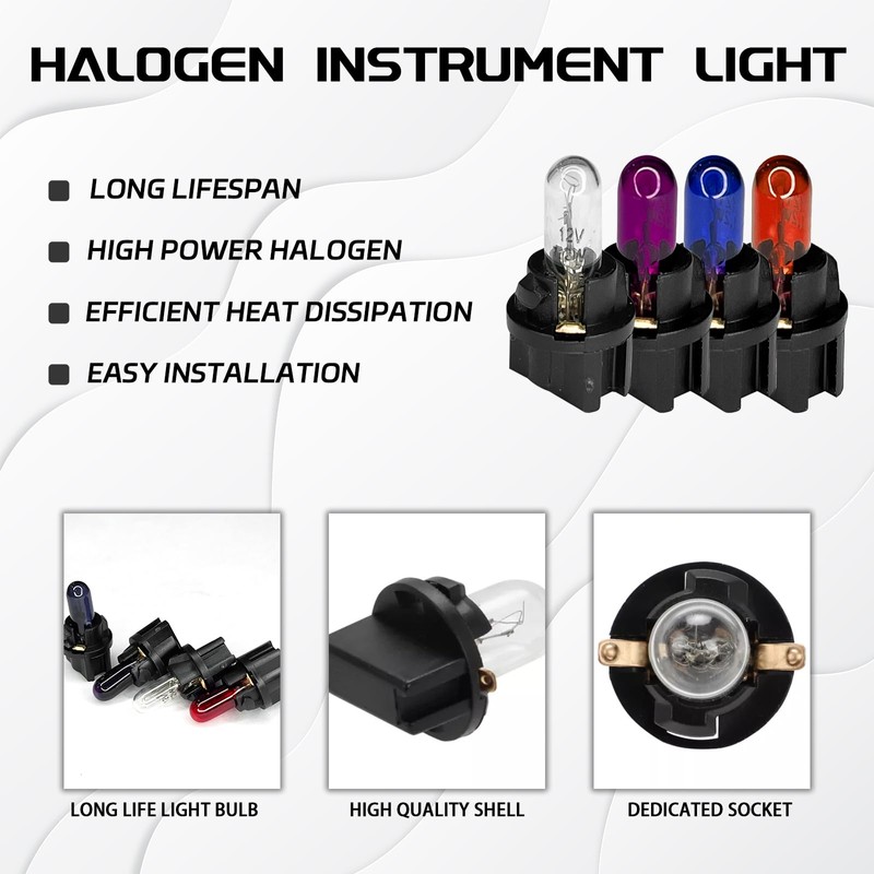QQWD 20PCS T5 17 57 86 Halogen Instrument Cluster Bulbs