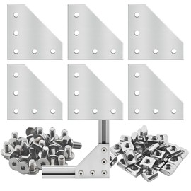 Bikykose 2020 T-Slot Aluminum Extrusion Profile Accessories - 20 L Corner Bracket-6pcs-Silver