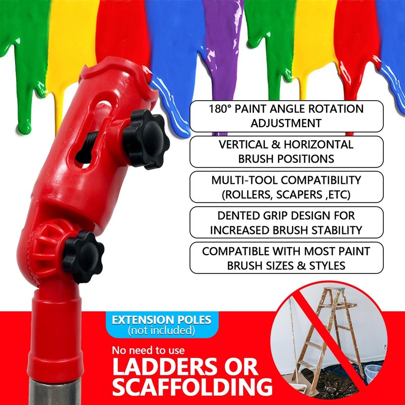 WYXDSDEV Multi-Angle Paint Brush Extender Red, Paint Edger Tool for