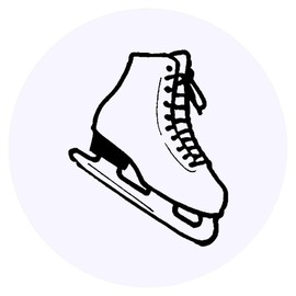 24 x 40mm Round 'Ice Skating Boot' Stickers (SK00064724)