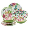 UPware 16 Piece Rose Garden Melamine Dinnerware Sets, Outdoor Dishes