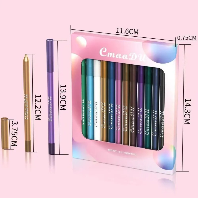 Set 12 Lápices Delineador Para Ojos Y Rostro