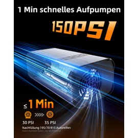 DOINOW Kabelloser Elektrische Luftpumpe mit 5 Modi Tragbare Akku Fahrradpumpe alle ventile, LED-Licht, Mini Wiederaufladbar Kompressor Reifenpumpe für Fahrrad E-Bike Auto Motorrad Bälle