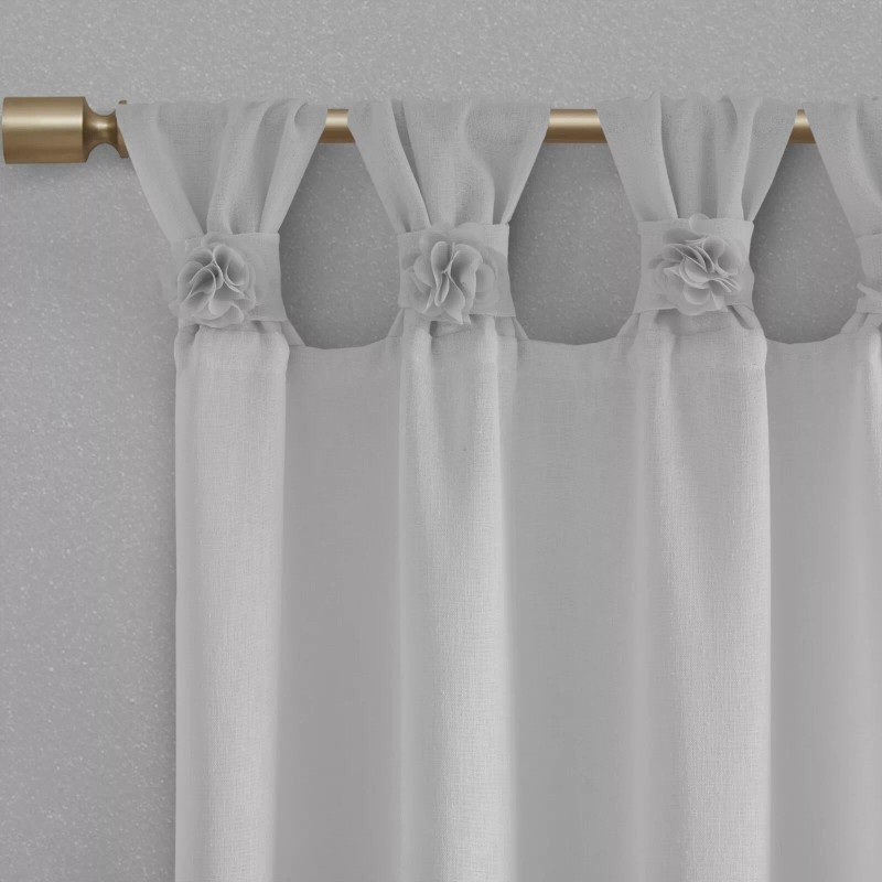 Madison PARK Home Essence Bloom Floral Embellished Cuff Tab Top