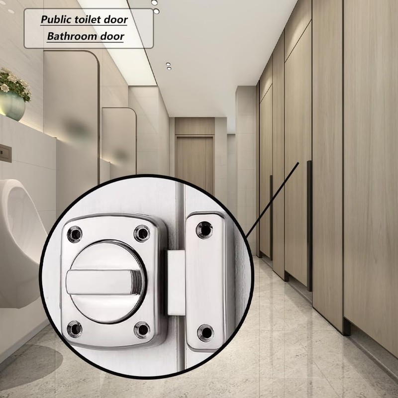 MINMHDONG Door Latch Sliding Bolt Lock Double-Sided Rotating Door Lock