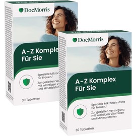 DocMorris A-Z Complex For Her - 2 x 30 Capsules - Multivitamin for Women with 14 Vitamins & Trace Elements - Lactose Free, Gluten Free & No Additives - Dietary Supplement