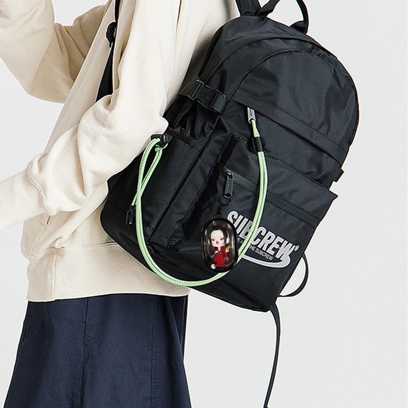 Clear Figures Display Bag, Portable Figures Storage Bag with Keychain,