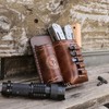 Leather Multitool & Flashlight Holder EDC Organizer Belt-Mount for Camping