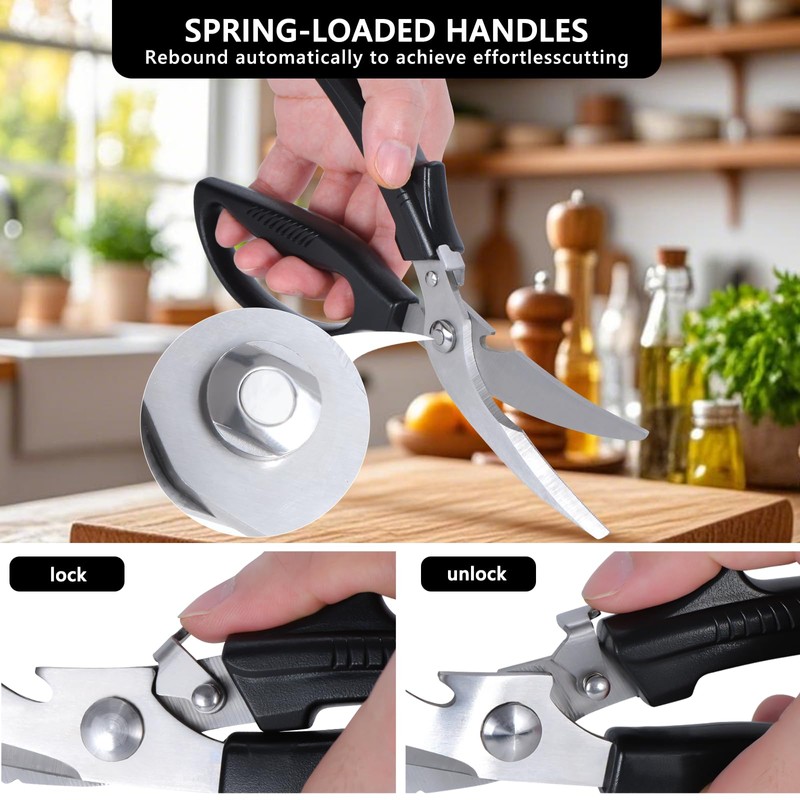 Left Handed Kitchen Scissors, Lefty Poultry shears Kitchen Tools Utensils