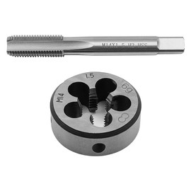 Tiardey M14x1.5 Tap and Die Set, HSS Tap and Die Right Thread Fine Thread Cutter Straight Fluted Tap Cutter