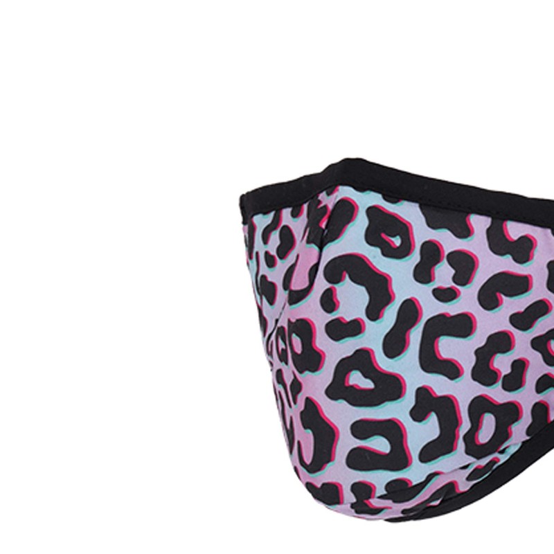 Reusable washable 3 layers cotton cloth - grey - leopard