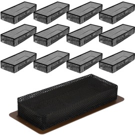 LOSYHU 12 Pack Floor Register Cover Trap 4 X 12 Inch Vent Screen Net Black Air Vent Mesh Nets Home Floor Net Trap Floor Vent Mesh Filters Keeps Bugs, Coins, Pet Hair, Food Out