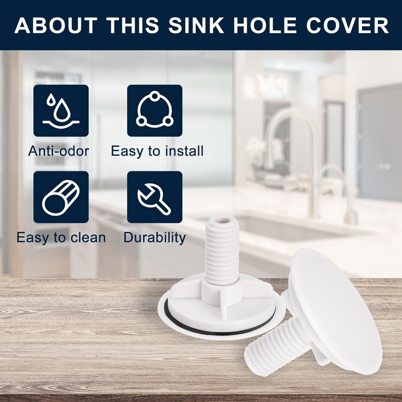 sourcing map Sink Tap Hole Cover Polished Plastic, Faucet Hole