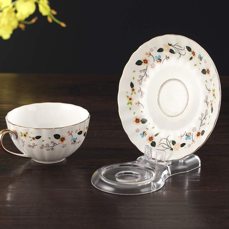 Zmmyr 8 Packs Acrylic Display Stands Tea Cup Saucer European