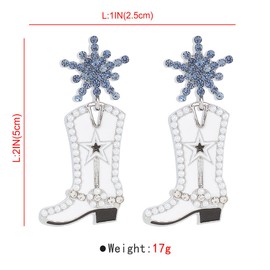 Cowgirl Western Boot Earrings - Beaded Howdy Country Dangle Accessories for Women