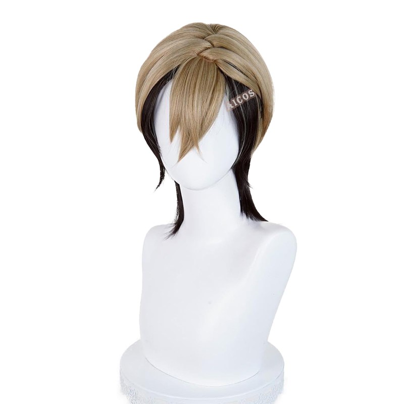 Aicos Zanka Cosplay Wig Costume Short Dark Brown Wig Role