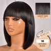 ToyoTress Black Bob Wig With Bangs - 12 Inch Short