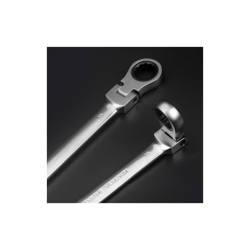 FLZOSPER 10mm Metric Flex-Head Gear Wrench,Box End Head 72-Tooth Ratcheting