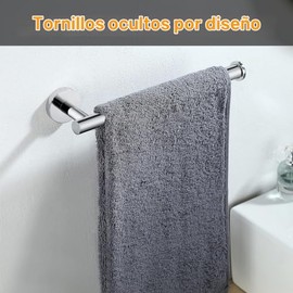Soporte para toallas de mano para baño, barra de toalla de mano pulida cromada, colgador de toallas de mano de acero inoxidable SUS304, anillo