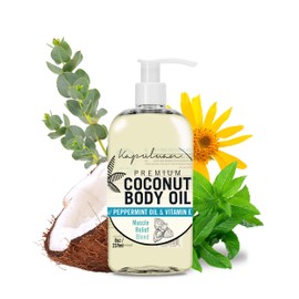 Kapuluan Massage Body Oil - Muscle Relief Blend with Arnica, Peppermint & Rosemary – for Muscles, Joints, Full Body Massage 8oz