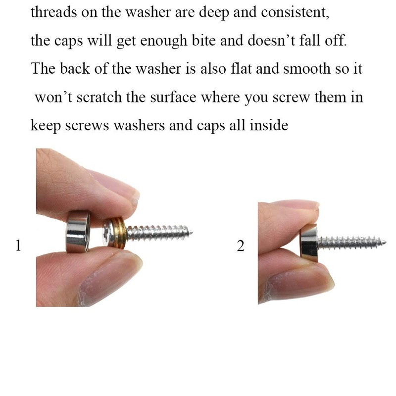 Hahiyo 10mm Diameter Mirror Screws Brushed Stainless Steel Solid Easy