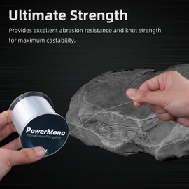 RUNCL PowerMono Fishing Line, Monofilament Fishing Line - Ultimate Strength, Shock Absorber, Suspend in Water, Knot Friendly - Mono Fishing Line (Clear, 12LB(5.4kgs), 300yds)