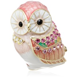 PIEARTH EX447-1 Jewelry Box, Large, Owl Pink, Zinc
