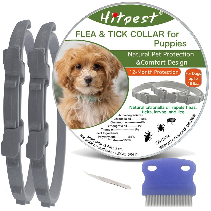 Flea and Tick Collar for Puppies - 12-Month Natural Protection