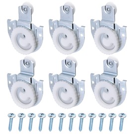 6-Piece Sliding Closet Door Roller Set, Upgraded Bearing Top Roller Kit with Adjustable Screws and Hooks Hardware Replacement for Smooth Sliding Wardrobe/Closet/Cabinet Doors