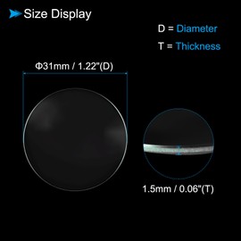 CoCud Watch Crystal Len Glass, 31mm Dia. Optical Glass Single Dome Face Crystals Replacement Lens Clear - (Applications: for Watchmaker Repair Electronic Mechanical Watch), 8-Pieces