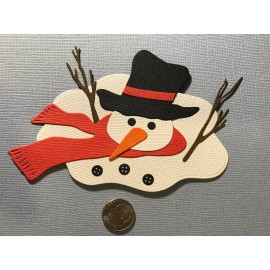 1 Melting Snowman  Scrapbooking Card Embellishment
