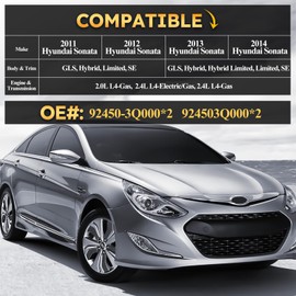 92450-3Q000 2PCS Tail Light Lamp Wiring Harness with 8 Halogen Bulbs For 2011 2012 2013 2014 HYUNDAI Sonata 924503Q000