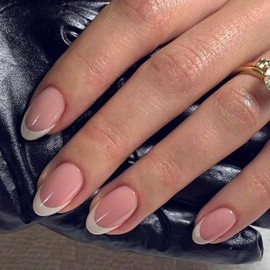 24PCS French Minimalist Elegance Nails with Natural Soft Pink and Short Oval Design Includes Nail Tools Easy to Apply Elegant Nude Look for Daily and Party Wear Use