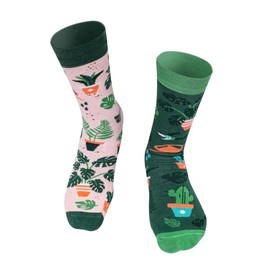 Happy Words Funny Socks Men and Women – Gifts for Women and Men – Cotton Socks Size 35-40/41-46 – High-Quality Men's Socks Women and Men – Good Mood Socks Colourful – Colourful Socks, Plant.