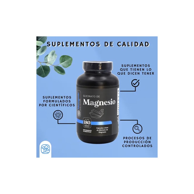 Glicinato Magnesio Momosie 180 Cápsulas 500 Alta Absorción Biodisponibilidad Bienestar