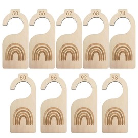 Baby Size Dividers, Pack of 9 Baby Size Dividers, Wooden Baby Clothing Separator, 50 to 98 Clothing Sizes, Separator, Baby Wooden Size Divider for Newborn Clothing