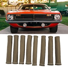 8 Fundas Protectoras para Cables de Bujías, 2500 °F, Se Adapta a la Mayoría de Hot Rods, Motores Clásicos, 90 Grados, 45 Grados, Bujías Rectas