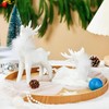 Allbaiyl 2Pcs Ceramic Christmas Reindeer Figurines, White Deer for Winter