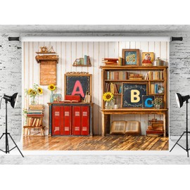 Kate Back to School Backdrop for Photography Vintage Campus Backdrops White Striped Wall with Red Lockers Decoration Background Photo Studio Props 10x8ft