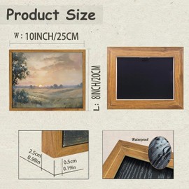 Framed Canvas Wall Art Vintage Decor Poplars Sunset Nature Landscape Painting Picture Wall Decor Rustic Cottagecore Print Artwork for Bedroom Living Room Bathroom Home Decoration